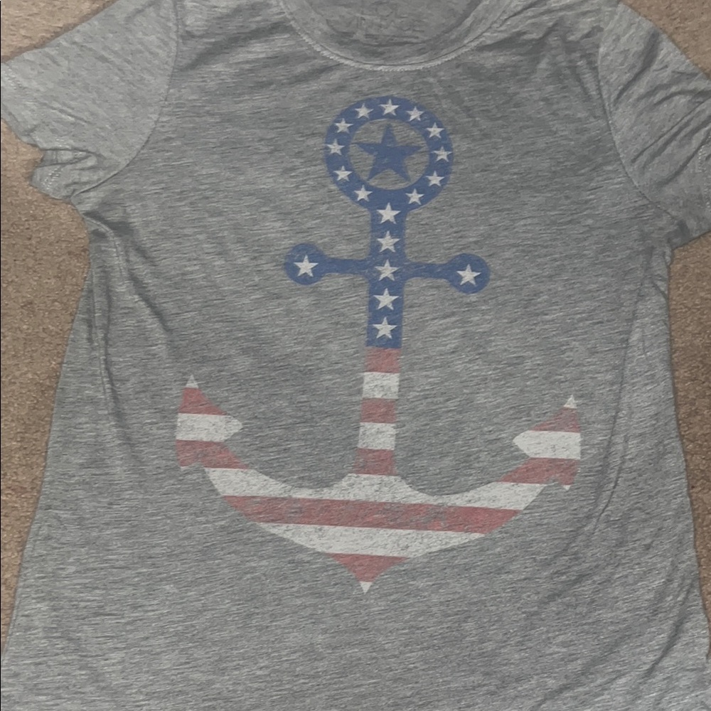 Gray Anchor Graphic Kids T-Shirt
